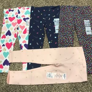 Lot of (4) NWT size 2T leggings Carter’s Oshkosh
